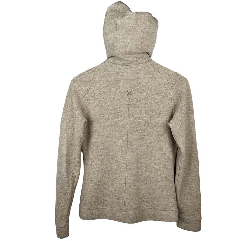 IBEX Merino Zip-Up Hoodie in oatmeal heather - Picture 2 of 10